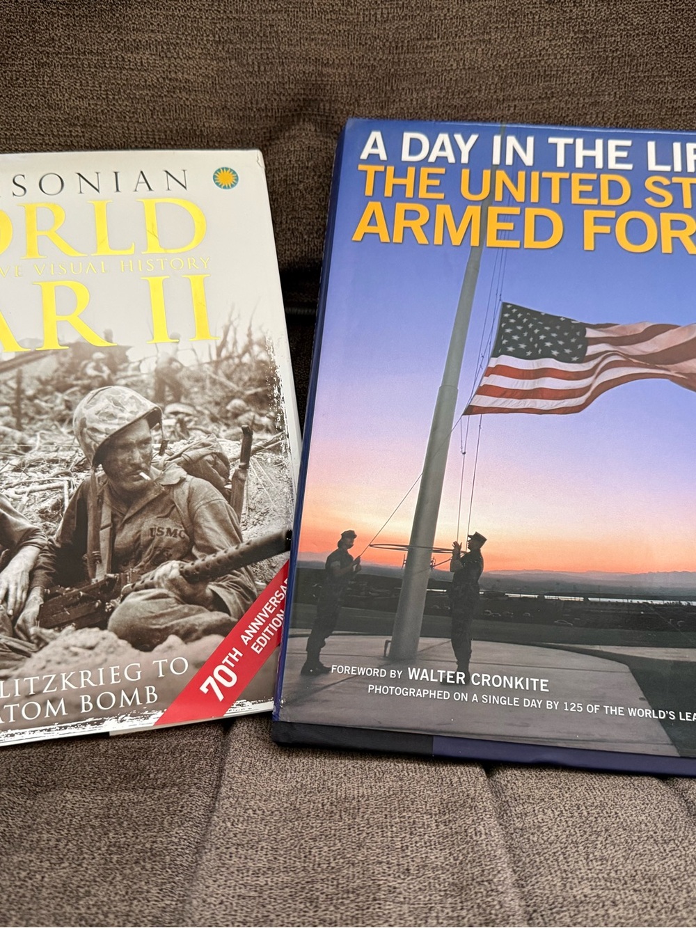 Armed Forces and WW 2 hardcover books with photographs